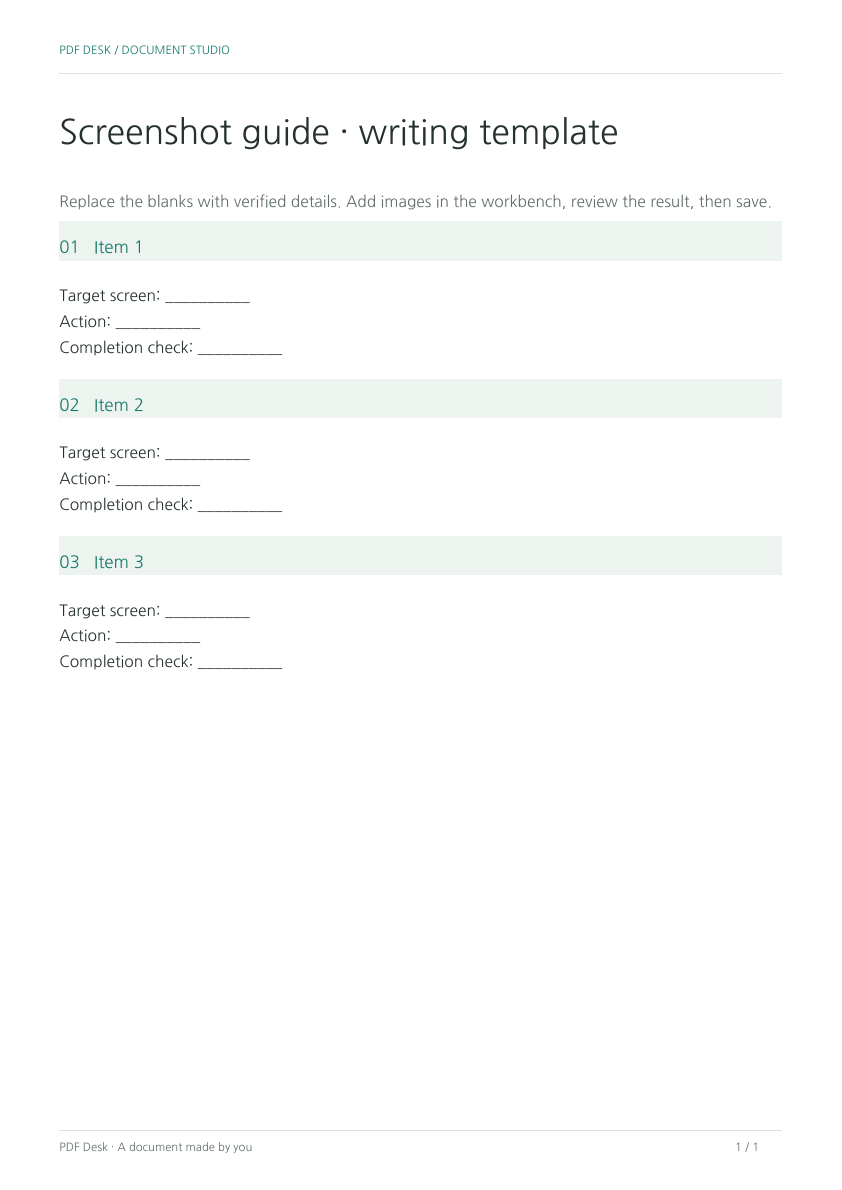Blank template PDF